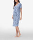 ფოტო #2 პროდუქტის Women's Printed Short Sleeve Side Slit Sleep Dress High Point Shoulder