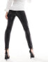 Mango leather look high waisted legging in black