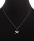 Фото #2 товара Cubic Zirconia Snowflake Pendant Necklace in Sterling Silver, 16" + 2" extender, Created for Macy's