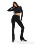 Фото #2 товара ASOS 4505 active fine rib kick flare leggings in black