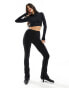 Фото #1 товара ASOS 4505 active fine rib kick flare leggings in black