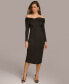 Фото #3 товара Платье женское DKNY Donna Karan с отложным воротником и открытыми плечами