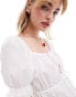 Фото #3 товара Reclaimed Vintage milkmaid mini dress with puff sleeve in white