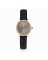 ფოტო #1 პროდუქტის Women's 30mm Rose Gold Case Watch with Black Genuine Leather Band