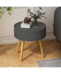 Фото #3 товара Modern Gray Coffee Table with Drawer and Oak Legs