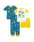 ფოტო #1 პროდუქტის Little Boys Cotton 4 Piece Pajama Set