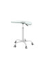 Adjustable Height Transparent Tempered Glass Table Desk Table With Lockable Wheels