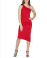 Фото #1 товара Women's One Shoulder Ruched Bodycon Dress