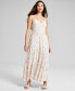 Фото #1 товара Women's Linen-Blend Button-Front Maxi Dress, Created for Macy's