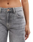 Фото #5 товара Bershka high waisted wide leg jeans in grey wash