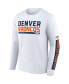 ფოტო #4 პროდუქტის Men's Navy, White Denver Broncos Two-Pack 2023 Schedule T-shirt Combo Set