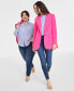 Фото #2 товара Women's Solid One-Button Boyfriend Blazer, Created for Macy's