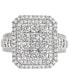 ფოტო #3 პროდუქტის Diamond Rectangular Cluster Engagement Ring (2 ct. t.w.) in 10k White Gold