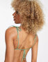 ASOS DESIGN mix and match crinkle triangle bikini top in khaki