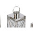 Фото #4 товара Фонарь Home ESPRIT Серебристый Стеклянный Сталь хром 22 x 20 x 50 cm (4 Предметы)