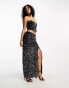 Фото #1 товара 4th & Reckless sequin thigh split maxi skirt co-ord in black