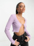 Фото #1 товара Sixth June open front long sleeve chain detail top in lilac