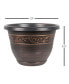 Фото #2 товара Outdoor Tulip Banded Plastic Planter Bronze 13 Inches