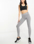 Hummel – Nahtlose Leggings in Grau mit mittelhohem Bund