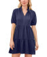 ფოტო #1 პროდუქტის Women's Short Sleeve Tiered V-Neck Baby Doll Dress