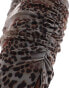 Фото #2 товара ASOS DESIGN co-ord asymmetric mesh maxi skirt in animal print