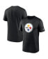 ფოტო #1 პროდუქტის Men's Black Pittsburgh Steelers Legend Logo Performance T-shirt