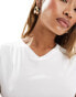 Фото #2 товара ASOS DESIGN base layer top with v neck in ivory