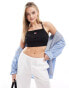 Фото #1 товара Tommy Jeans badge strappy bralette in black