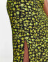 Whistles button side midi skirt in yellow floral