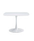 42.1" Mid-Century White Dining Table for 4-6, Round MDF Top