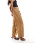 Фото #2 товара ASOS DESIGN Petite tailored barrel leg trouser in brown