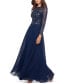 Фото #3 товара Women's Sequin Embellished Long Sleeve Chiffon Gown