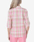 Фото #2 товара Petite Miami Beach Button Down Plaid Blouse