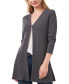 Фото #1 товара Vince Camuto Rib-Knit Open-Front Cardigan Darkshadow Size S