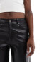 Фото #5 товара Stradivarius wide leg faux leather trouser in black