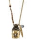 Фото #1 товара 1928 by 1928 Waxed Linen Wrapped Chain with 14 K Gold Dipped Buddha Head Necklace