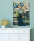 "Modern Floral Stripe" Fine Giclee Printed Directly on Hand Finished Ash Wood Wall Art, 36" x 24" x 1.5"