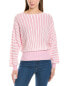 Фото #1 товара Lafayette 148 New York Irregular Stripe Dolman Wool Sweater Women's