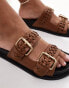 New Look double buckle flat sandal in tan