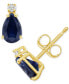 ფოტო #8 პროდუქტის Sapphire (1 ct. t.w.) & Diamond Accent Stud Earrings in 14k Gold (Also in Emerald, Ruby, & Tanzanite)