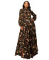 Фото #1 товара Платье большого размера L I V D с камуфляжным принтом и лентой, с объемными рукавами