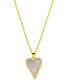 Фото #1 товара ADORNIA 14K Gold-Plated White Mother-of-Pearl Crystal Halo Heart Necklace