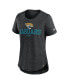 Women's Heather Black Jacksonville Jaguars Fashion Tri-Blend T-Shirt