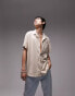 Фото #2 товара Topman oversized towelling shirt in stone