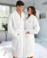 ფოტო #2 პროდუქტის Personalized Unisex Gold Embroidered Turkish Cotton Waffle Weave Bathrobe