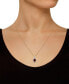 Фото #2 товара Macy's garnet (1-1/2 ct. t.w.) and Created Sapphire (1/6 ct. t.w.) Halo Pendant Necklace in 10K Yellow Gold