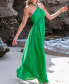 Фото #3 товара Women's Kelly Green Halterneck Twist Maxi Cover-Up