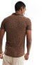 Фото #5 товара ASOS DESIGN muscle fit polo in textured brown