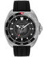 ფოტო #1 პროდუქტის Men's Charter Automatic Black Silicone Watch 44mm
