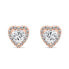 Romantic bronze earrings with zircons Heart EA574R